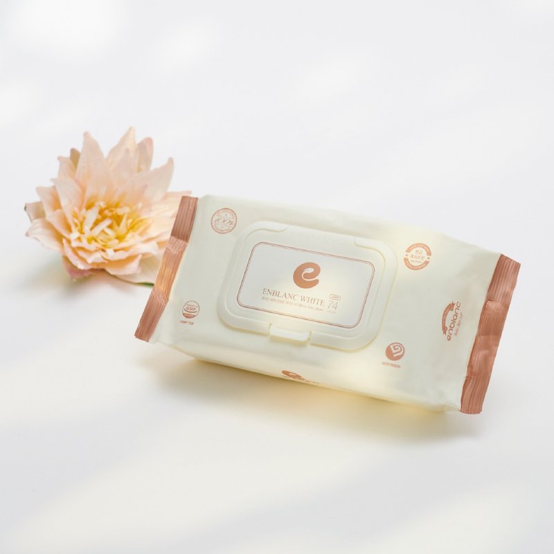 ENBLANC 輕厚蓮花有蓋純水濕紙巾74抽 - 洗手乳/洗手用品 - 其他人造纖維 白色