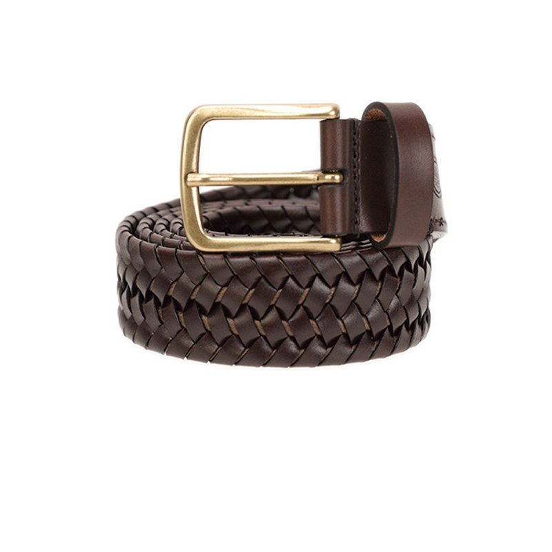 THE BRIDGE BRUNELLESCHI webbing PIN BUCKLE - Belts - Genuine Leather Brown