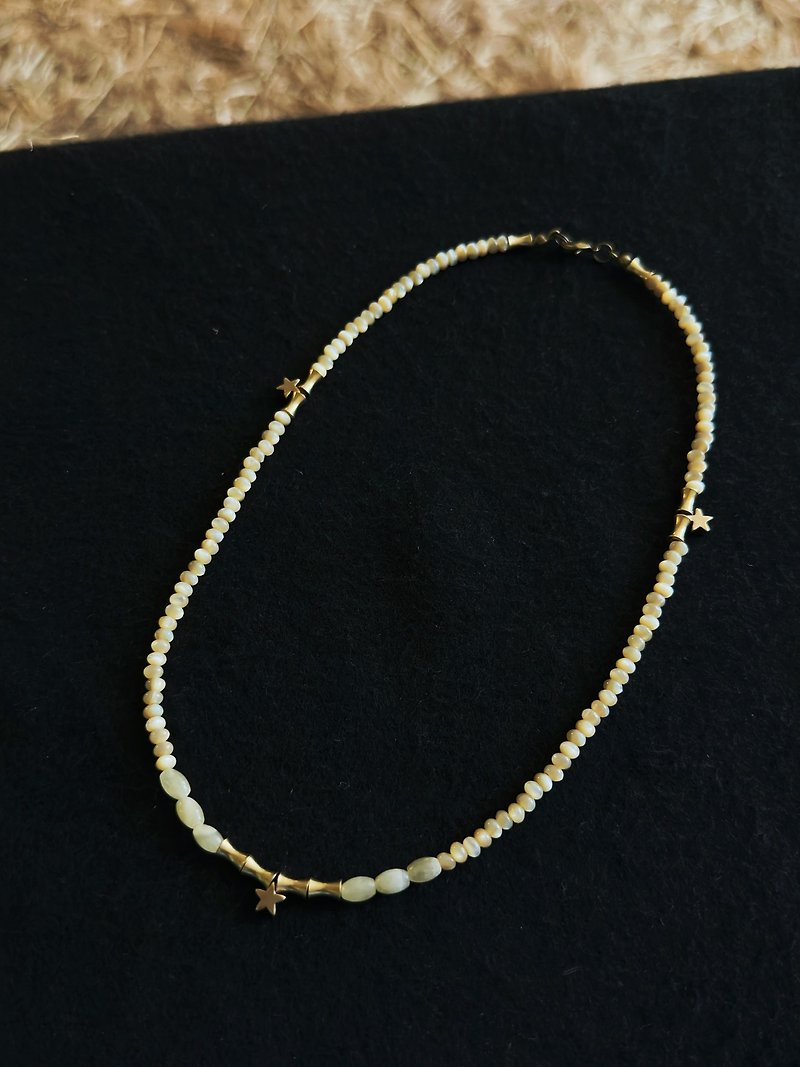 Star language necklace - สร้อยคอ - ทองแดงทองเหลือง 