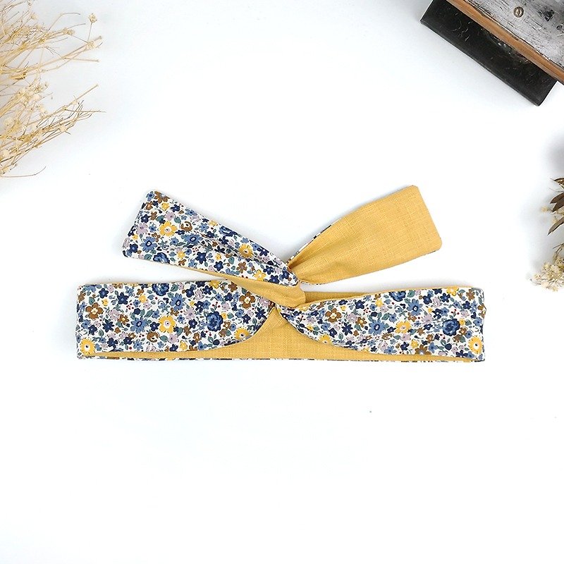 Calf Village Calf Village handmade hair accessories aluminum hairband with a variety of modeling flowers cute Japanese {warm small floral} 【A-244】 - Hair Accessories - Cotton & Hemp Yellow