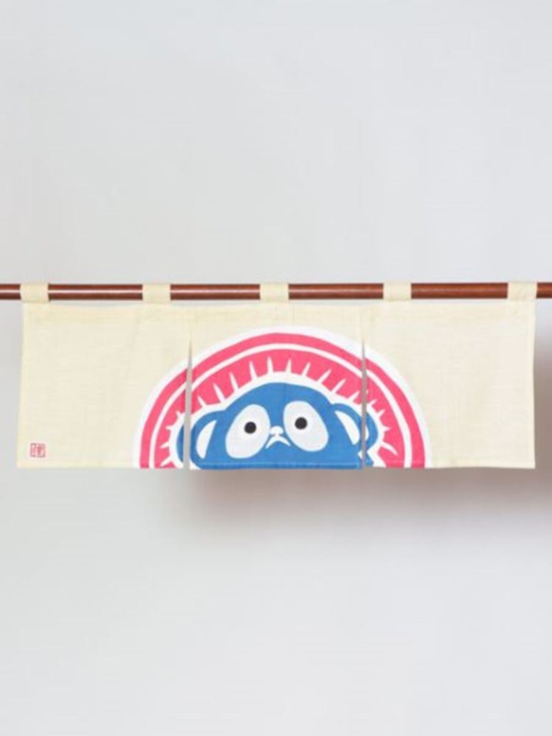 [Hot pre-order] Tanuki short curtain 7ISP9122 Cat's day gift Valentine's Day - Doorway Curtains & Door Signs - Cotton & Hemp 
