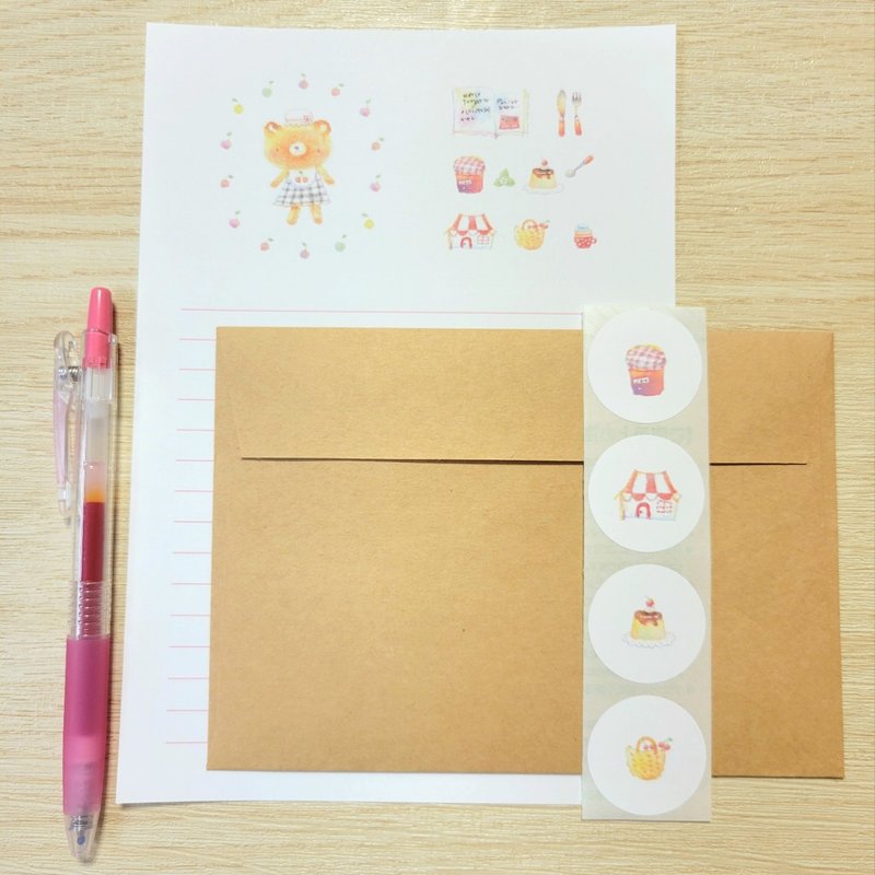 Cherry Bear Letter Set - Envelopes & Letter Paper - Paper White