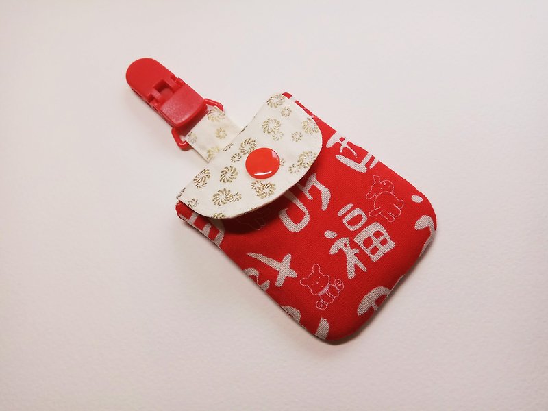 Fukami Mizuki gift peace symbol bags - Bibs - Cotton & Hemp Red