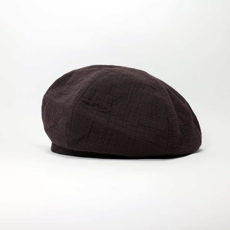 JOJA / Belle / Thick bubble yarn / Dark roasted mocha - Hats & Caps - Cotton & Hemp Brown