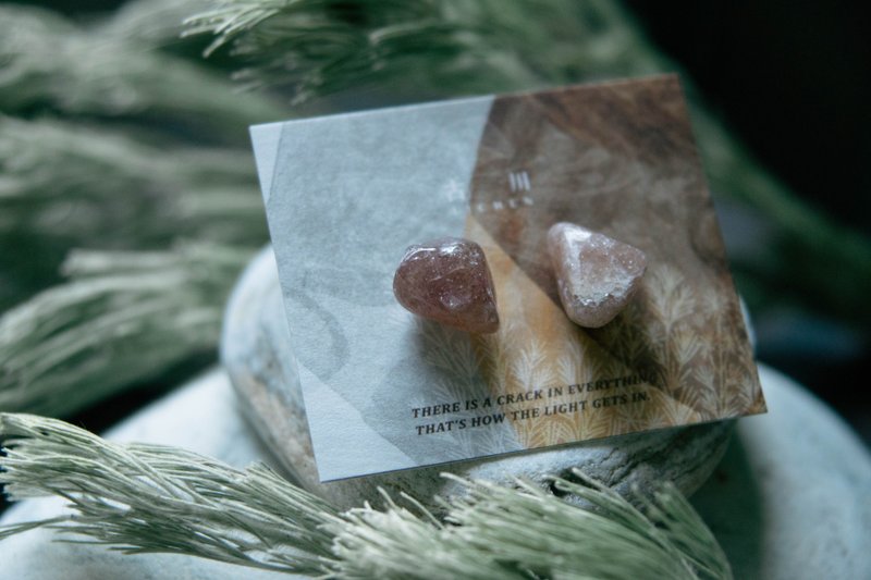 CRACK | 礦物系耳環 |  EARRINGS - 耳環/耳夾/耳骨夾 - 玉石 粉紅色