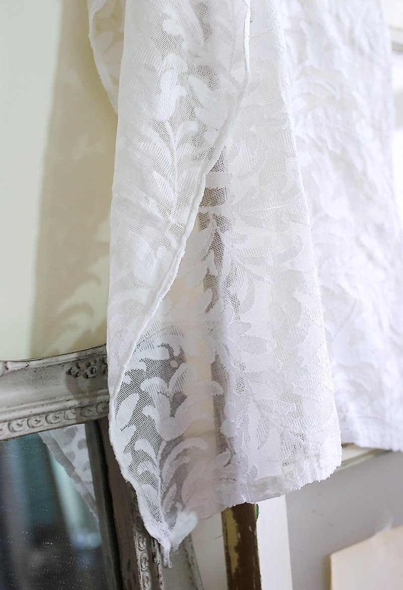 法國 古董花紋布 窗簾 門簾 - 其他 - 其他材質 白色