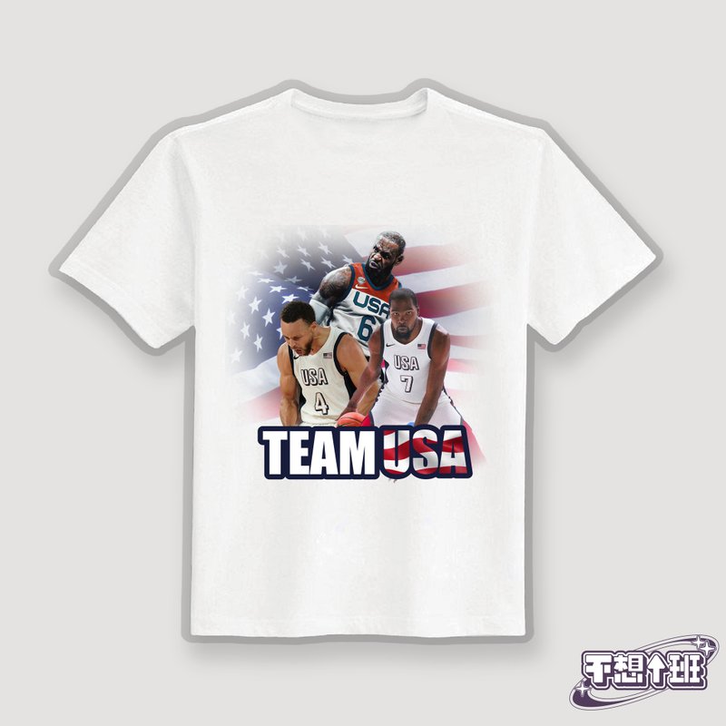 TEAM USA LBJ CURRY DURANT clothes T-shirt white T pure cotton moisture-wicking cooling clothing - เสื้อยืดผู้ชาย - ผ้าฝ้าย/ผ้าลินิน หลากหลายสี