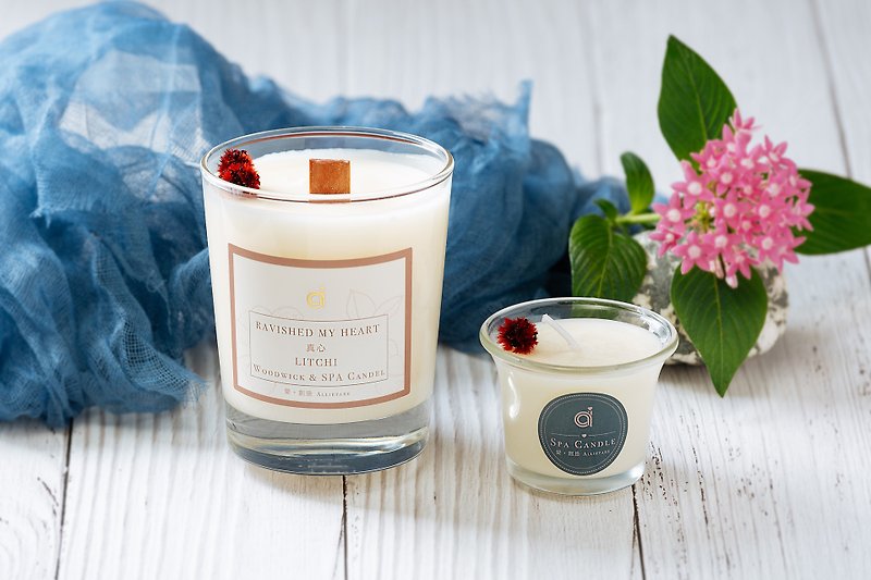 [True Heart (Litchi)-Wood Core Scented Candle] Ravished my Heart-Valentine's Gift - Fragrances - Plants & Flowers 