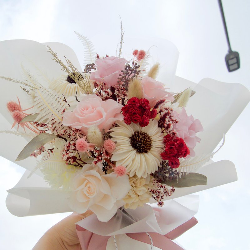 Preserved Korean Style Bouquet/Valentine's Day/Proposal Bouquet - Dried Flowers & Bouquets - Plants & Flowers Pink