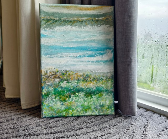 風景画/花と草の絵画/フレームレス絵画/遠景絵画/アクリル水彩画