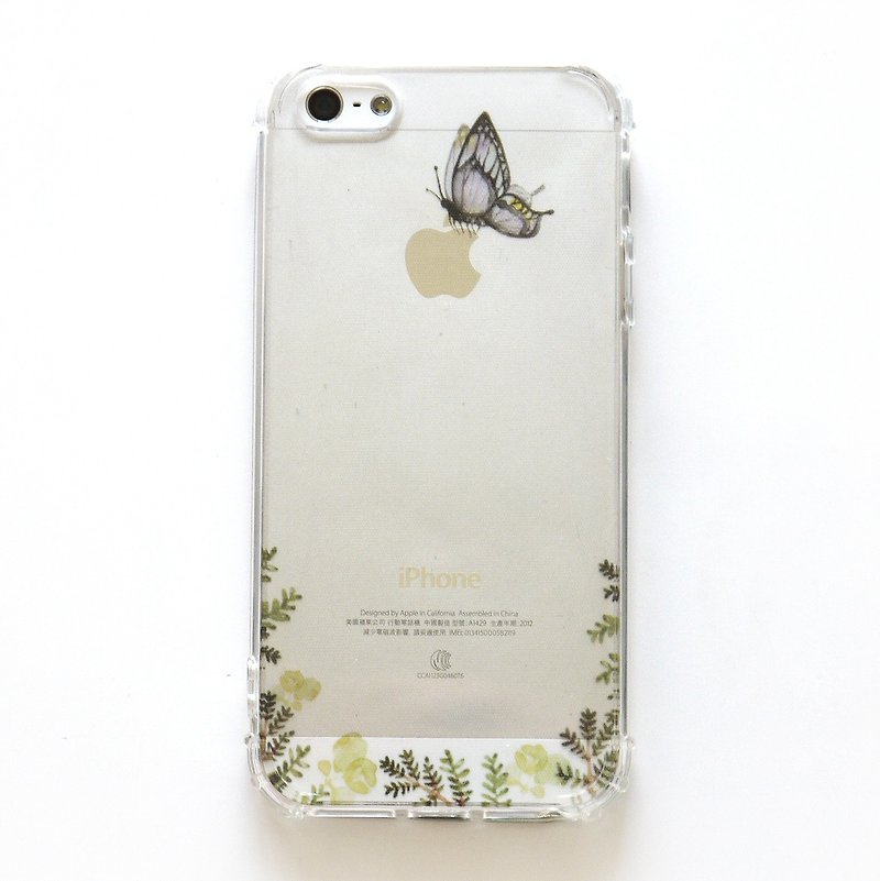 Small butterfly - mobile phone case | TPU Phone case anti-drop air pressure shell | can add word design - Phone Cases - Rubber Transparent