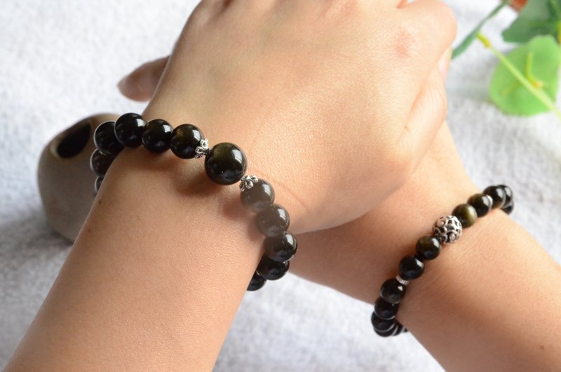 [Shixing] Natural gold Stone bracelet sister style couple style - สร้อยข้อมือ - เครื่องประดับพลอย 