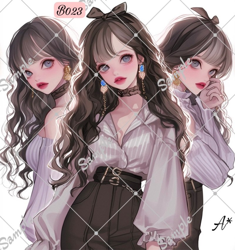 オリジナル人物ステッカー 装飾ステッカー B023 5枚入 - 貼紙 - 紙 