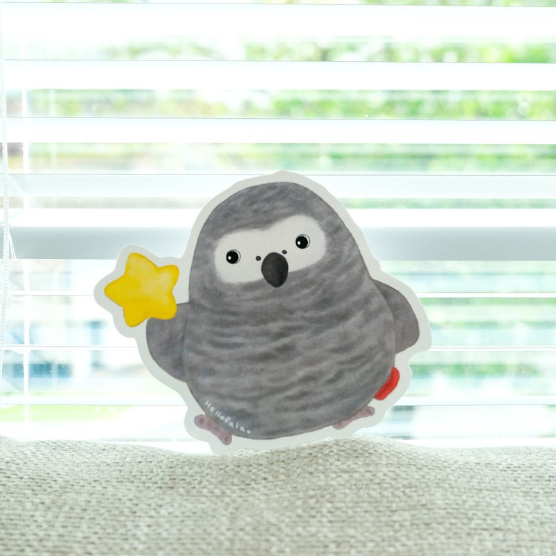 African grey parrot big sticker (water proof) - สติกเกอร์ - กระดาษ 