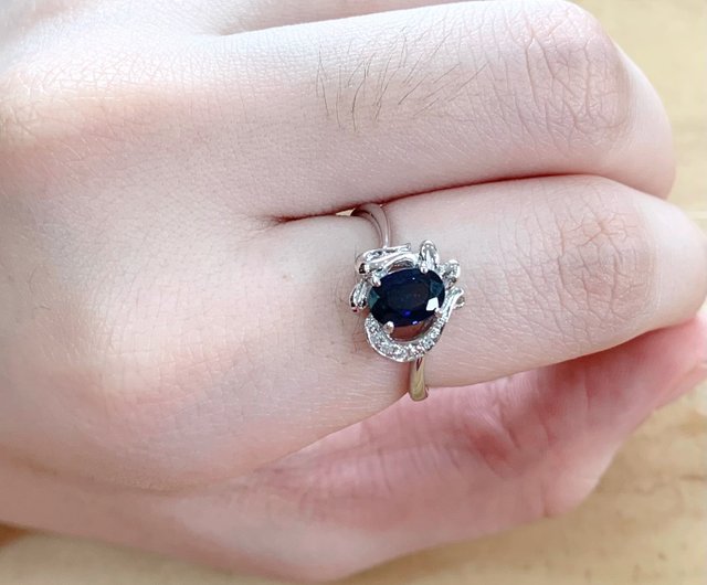 品良く着こなすため リング ダイヤモンド サファイア 0.98カラット 天然 サファイア アクセサリー
