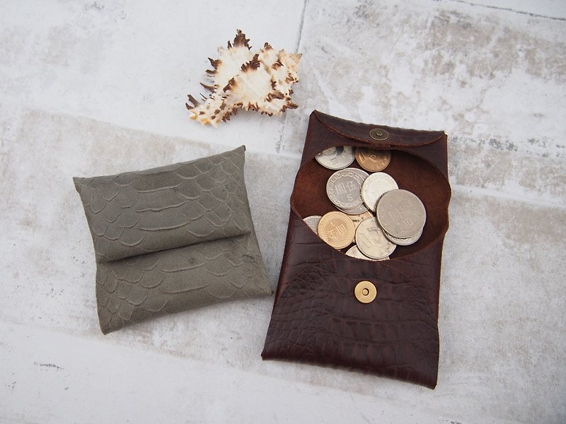 Coin purse/credit card/magnetic buckle/leather/anti-fall design - กระเป๋าใส่เหรียญ - หนังแท้ 