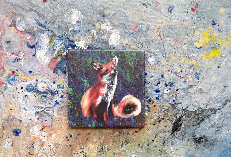 2022 Animal Collection - Forest Fox Generous Coaster - Coasters - Pottery Multicolor