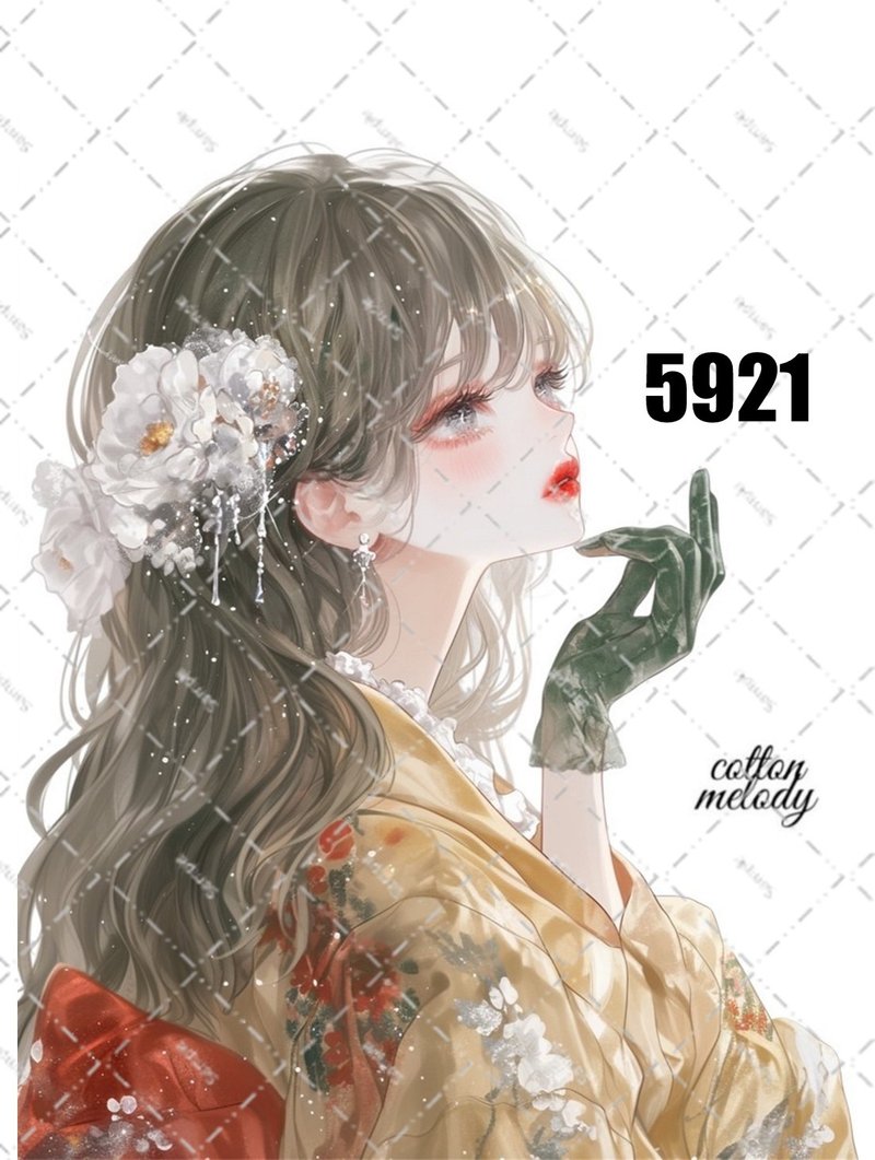 original sticker no.5921 人物ステッカー オリジナルステッカー 人物ステッカー 女の子ステッカー オリジナル人物ステッカー - 貼紙 - 紙 