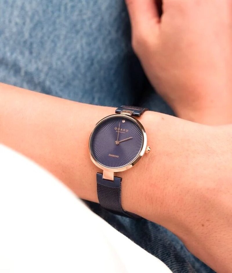 OBAKU Swirl Geometric Fashion Watch-Purple X Rose Gold-V256LXVQMQ-33mm - Women's Watches - Stainless Steel Multicolor