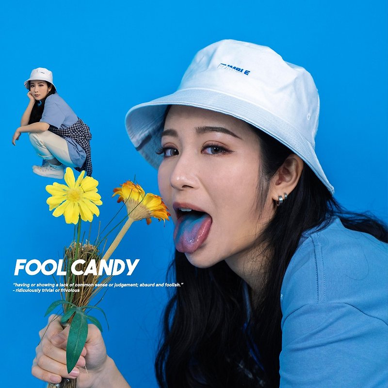 【Fumble】Fool Candy Collection Bucket Hat - White - หมวก - ผ้าฝ้าย/ผ้าลินิน ขาว