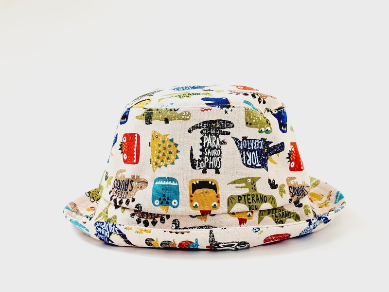 【HiGh MaLi】Classic bucket hat-Cretaceous dinosaur/white background #gift - Hats & Caps - Cotton & Hemp Multicolor