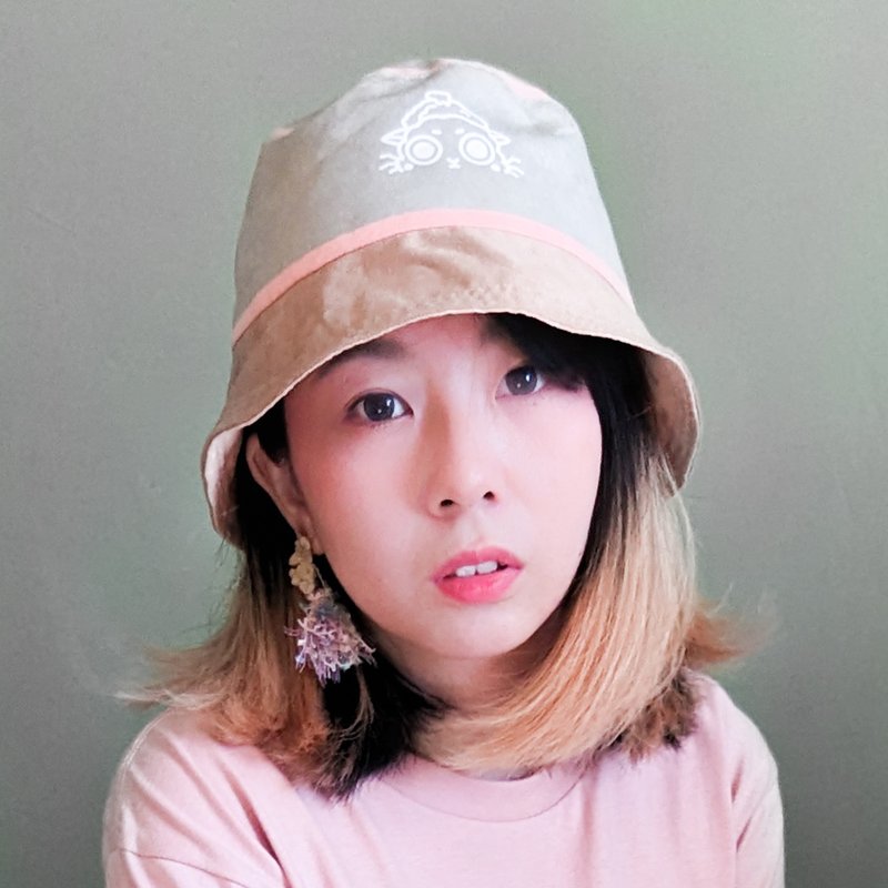 【雙面 仿麂皮漁夫帽】抹茶暖陽款 - 帽子 - 聚酯纖維 多色