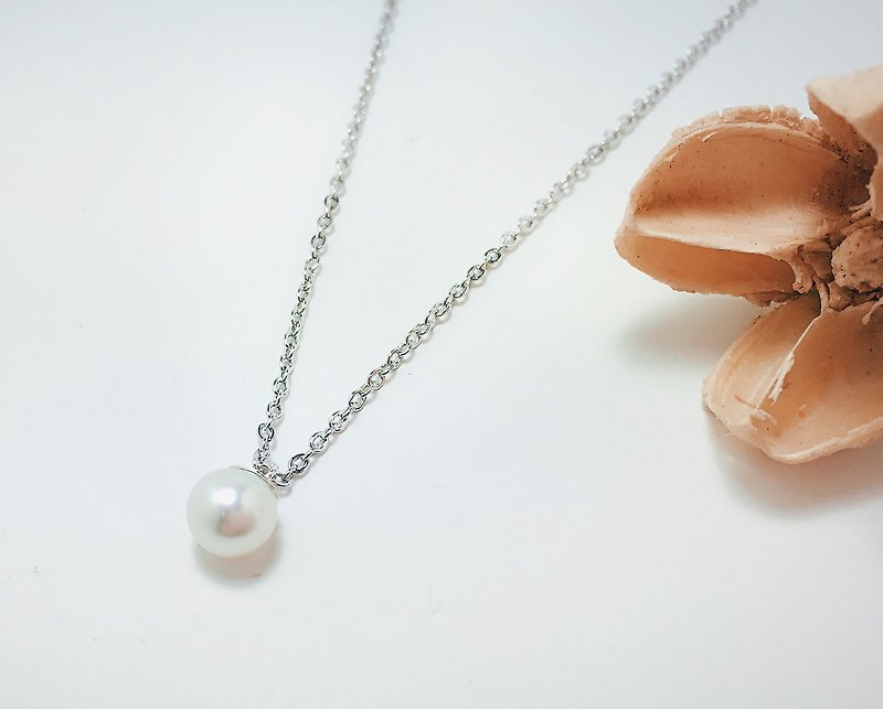 Birthstone Series/June/Pearl PEARL/Necklace/Birthday Gift - Necklaces - Pearl White