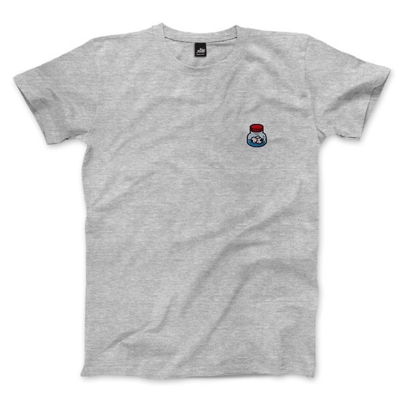 Eye drops - deep Linen ash - neutral T-shirt - Men's T-Shirts & Tops - Cotton & Hemp Gray