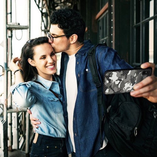 MON CARBONE 【Apple新品】防彈纖維保護殼 iPhone XR - 雪地迷彩
