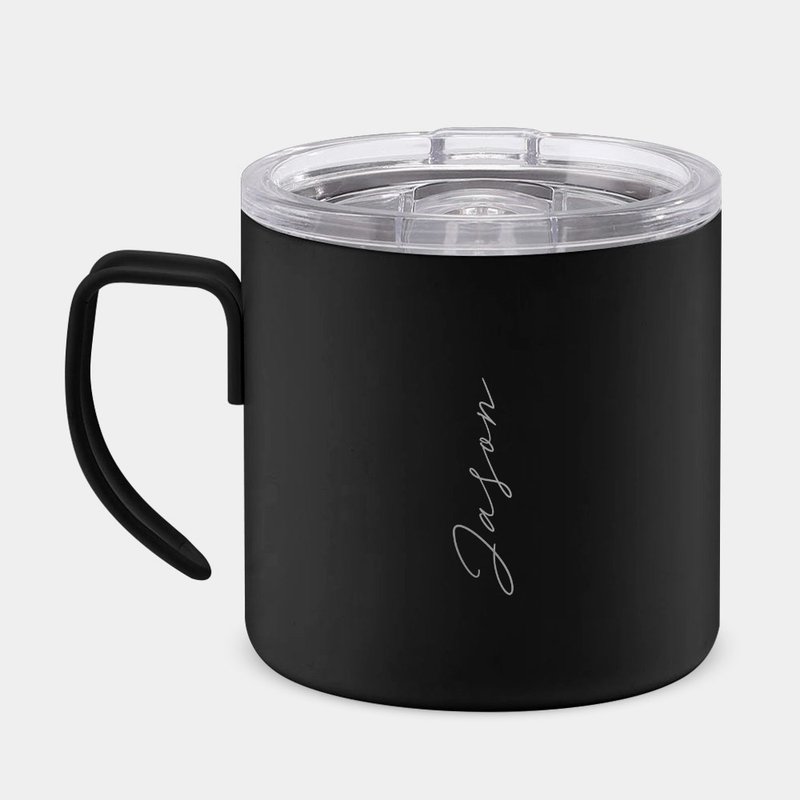 【Laser engraving】Customized English name stainless steel mug PU002 - กระบอกน้ำร้อน - สแตนเลส ขาว