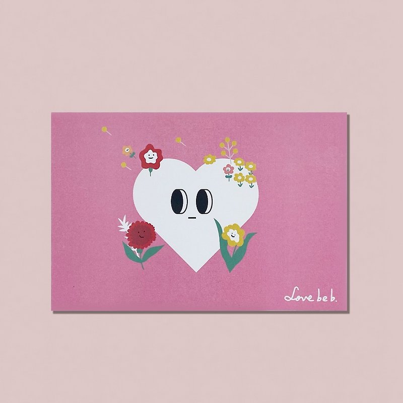 Flower for love/Universal card/Birthday card/Postcard - Cards & Postcards - Paper Pink