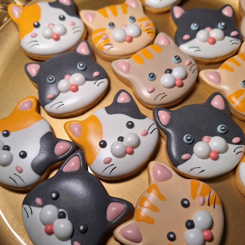 [Wendy Puffs] Frosted Cookies - Cute cat avatar style/saliva collecting cookies/customized (single piece) - Handmade Cookies - Other Materials 