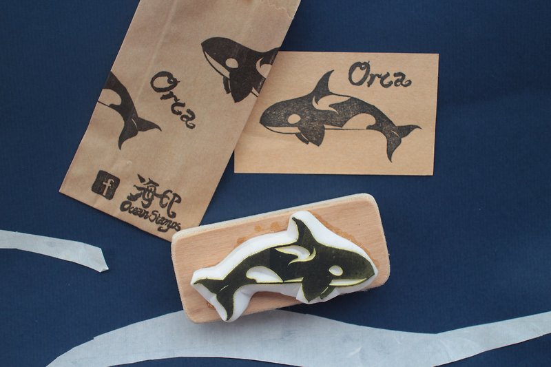 Cetacea Stamps (Orca) - ตราปั๊ม/สแตมป์/หมึก - ยาง สีเทา