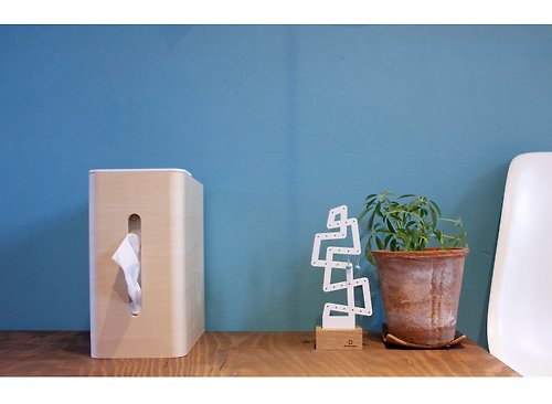 yamato japan 日本 yamato japan純手工木製多功能面紙盒含小型垃圾桶(高)-四色