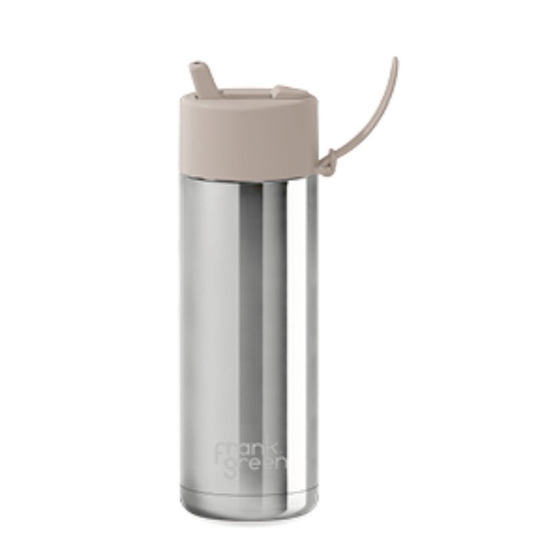 【frank green 台灣】三層真空保溫瓶 595ml 銀色系列_拿鐵色蓋 - 水瓶/水壺 - 不鏽鋼 灰色
