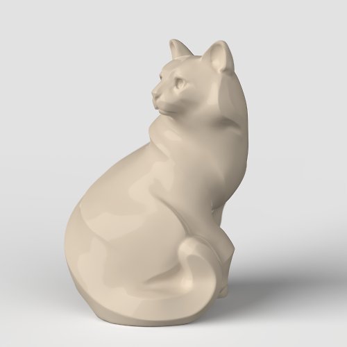 3DcncUNIQUE 三維模型STL CNC Router文件 3dprintable Statuette Sitting Cat