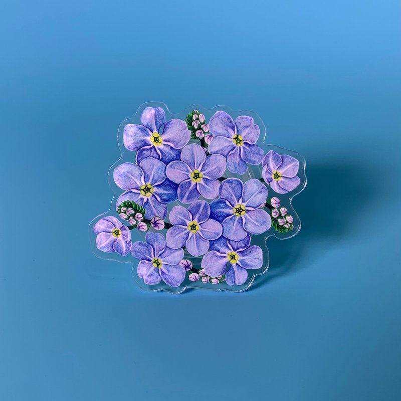 flower griptok / phonegrip / popsockets - Forget me not - 手機配件 - 塑膠 藍色