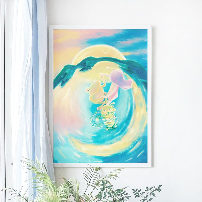 Taiwan Landscape/Large Collection Paintings/Let us Dance of Sun Moon Lake - Posters - Paper Blue