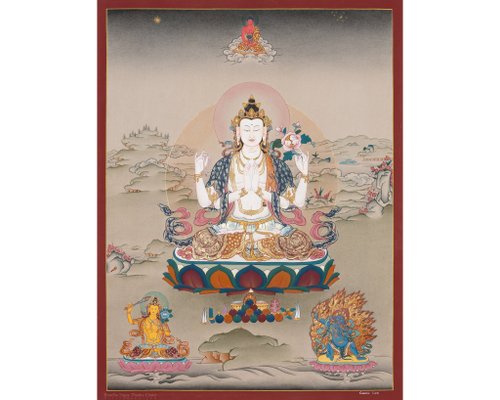 h21# 四腕観音 仏祖 唐卡 タンカ Thang-ga 装飾画民间文化芸術 h21# 四腕観音 仏祖 唐卡 タンカ Thang-ga 装飾画民间文化芸術