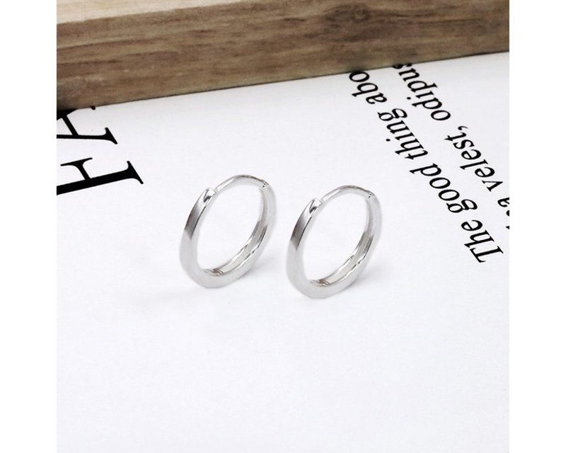 I hoop I 925 sterling silver earrings - ต่างหู - เงินแท้ สีเงิน