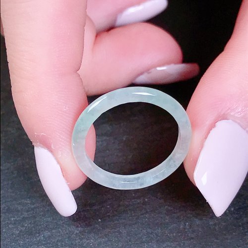 瓔珞珠寶盒 E.L.Jewelry Box 【求‧緣】冰飄綠翡翠戒指戒圈 | 國際11圍 | 天然緬甸玉A貨翡翠