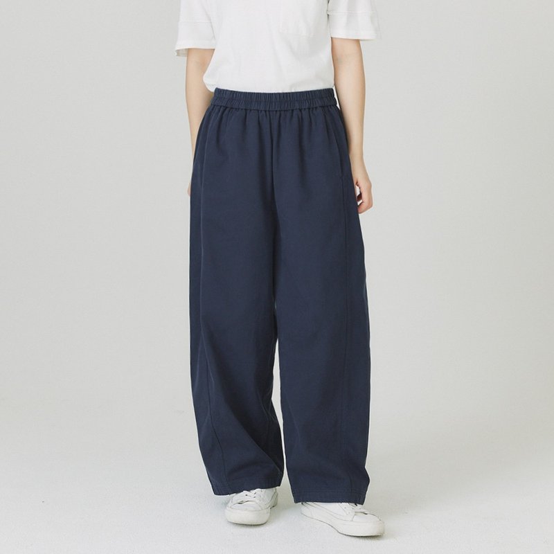 【Simply Yours】洗水棉休閒褲 藍F - 女裝闊腳褲/長褲 - 棉．麻 藍色