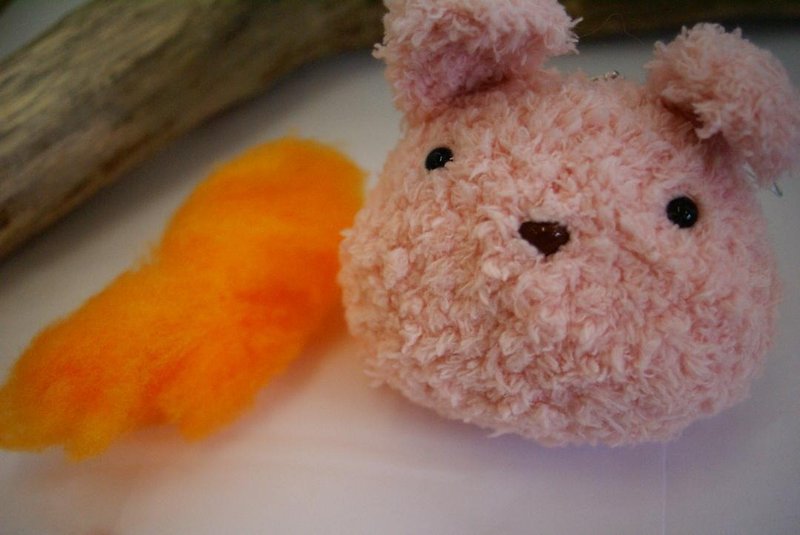 Pink rabbit strap - Knitting, Embroidery, Felted Wool & Sewing - Wool Pink