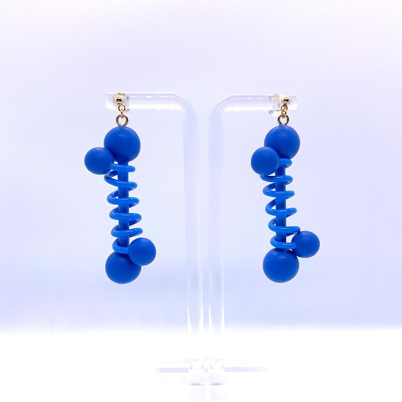 spiral blue Clip-On - Earrings & Clip-ons - Clay Blue