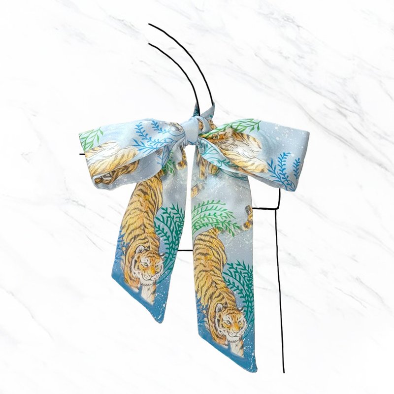 PAKWAN Tiger Lilies twilly TGL T002 - Scarves - Polyester Blue