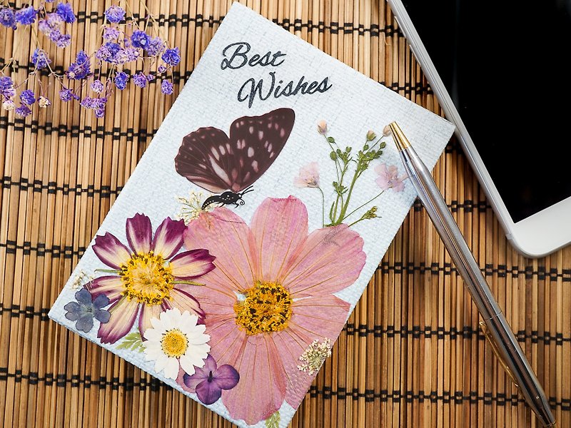 Personalized pressed flower journal/real flower notebook/hardcover notebook - Notebooks & Journals - Plants & Flowers Blue