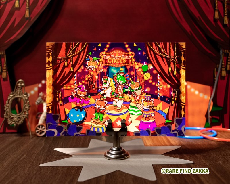 RFZ ORIGINALS Postcard Collection No.08  The Fuzzy Tails Circus - การ์ด/โปสการ์ด - กระดาษ สีแดง