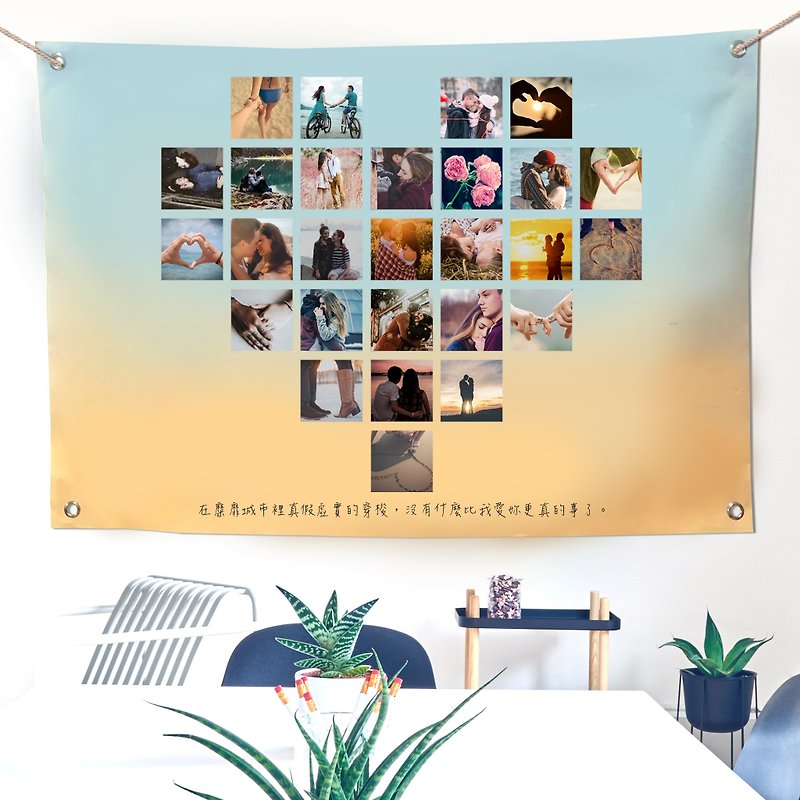 Customized photo hanging cloth with love - โปสเตอร์ - วัสดุอื่นๆ สึชมพู