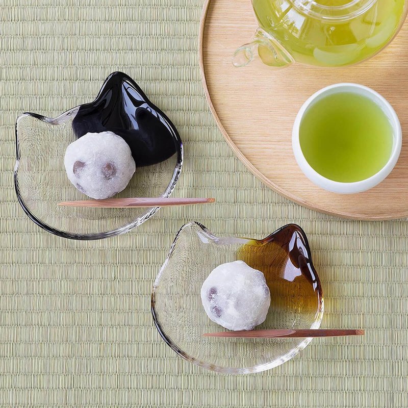 11cm【日本ADERIA】(4色)我是貓奴Coconeco手工貓盤子 新食感貓咪 - 盤子/餐盤/盤架 - 玻璃 橘色