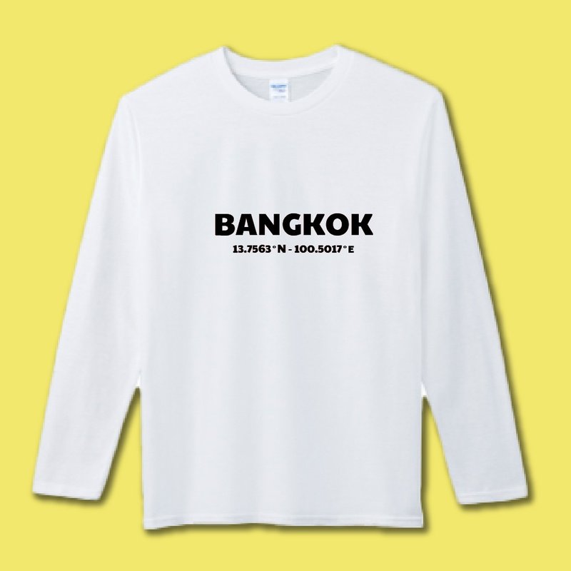 BANGKOK Bangkok City Cultural and Creative University T clothing long-sleeved cotton white versatile - เสื้อยืดผู้ชาย - ผ้าฝ้าย/ผ้าลินิน หลากหลายสี